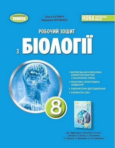 Біологія. Робочий зошит. 8 клас НУШ 10646 фото